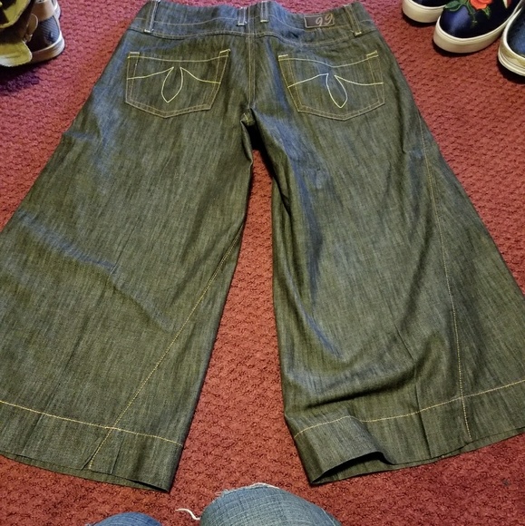 Level 99 Wide Leg Denim Culottes - Picture 3 of 3